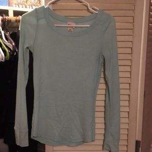 Turquoise waffle tee